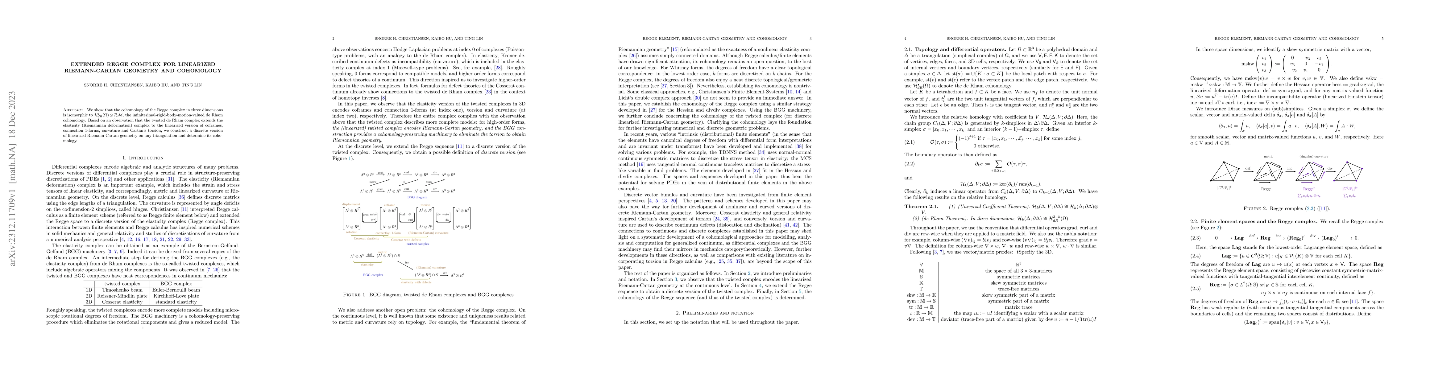 Thumbnail for Extended Regge complex for linearized Riemann-Cartan geometry and
  cohomology