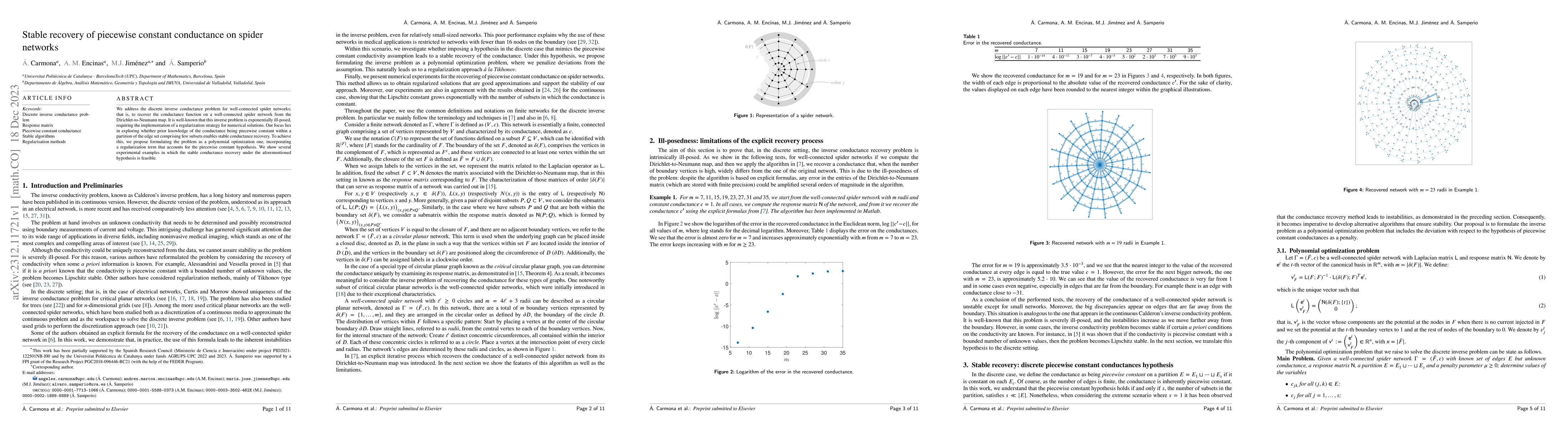 Thumbnail for Stable recovery of piecewise constant conductance on spider networks