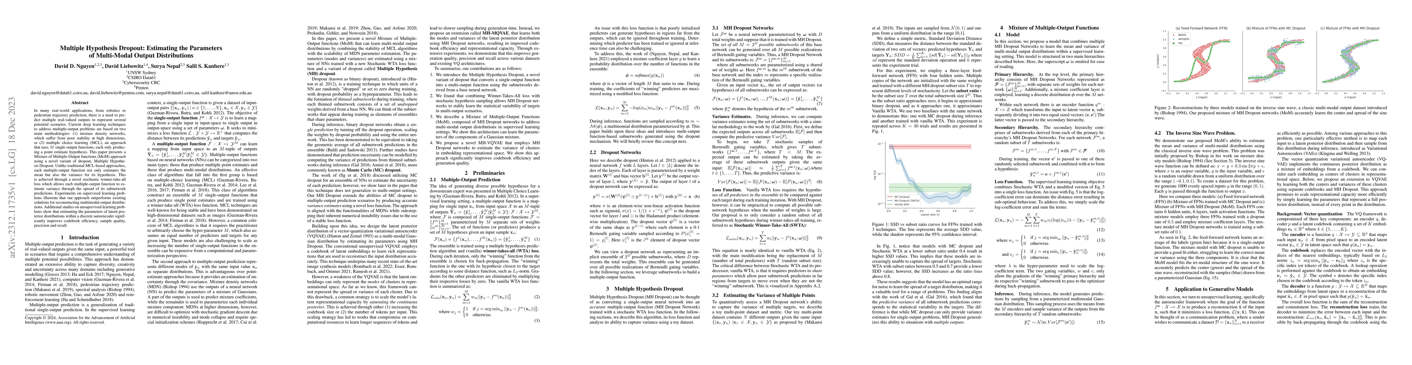 Thumbnail for Multiple Hypothesis Dropout: Estimating the Parameters of Multi-Modal
  Output Distributions