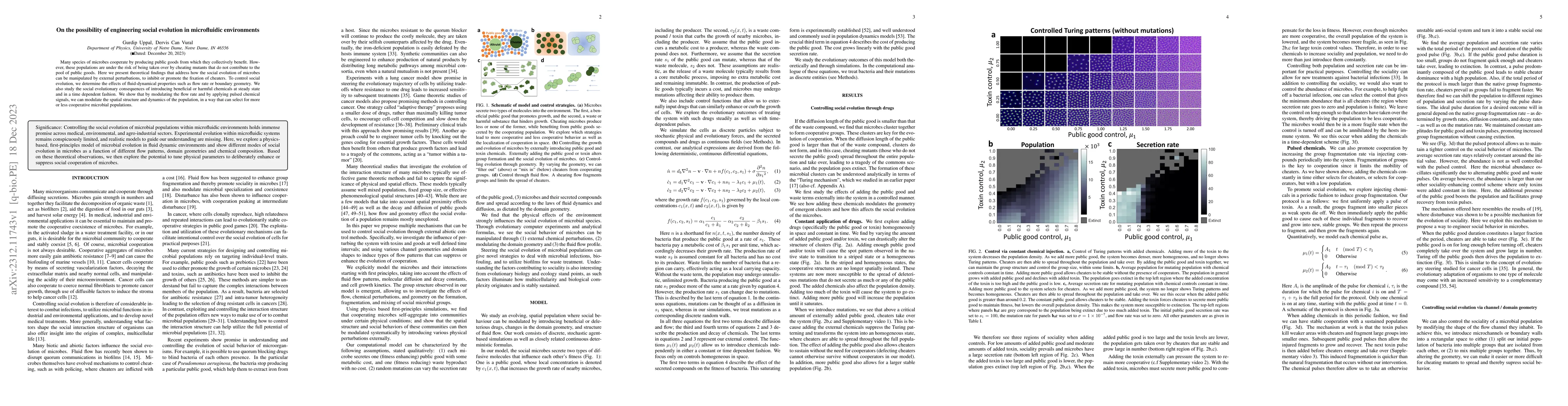 Thumbnail for On the possibility of engineering social evolution in microfluidic
  environments