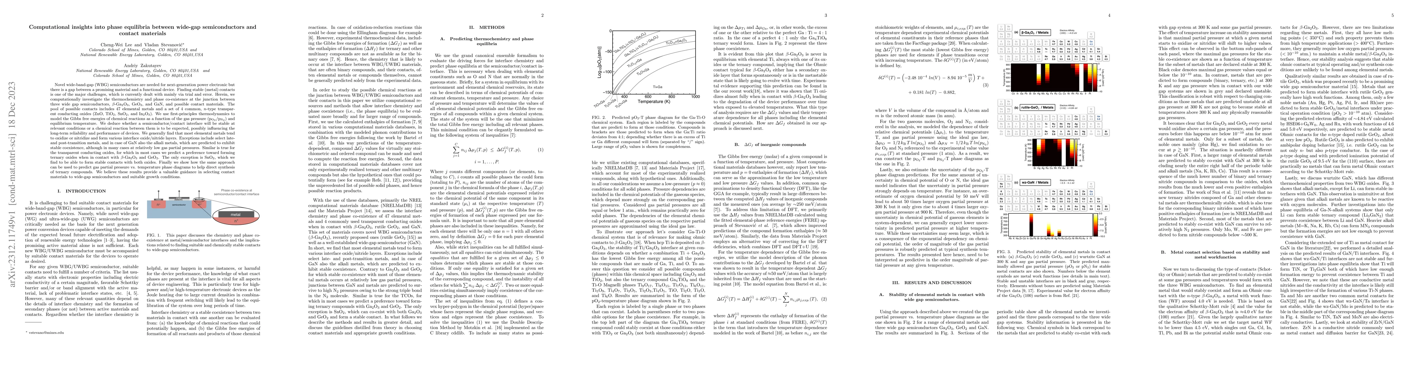 Thumbnail for Computational insights into phase equilibria between wide-gap
  semiconductors and contact materials