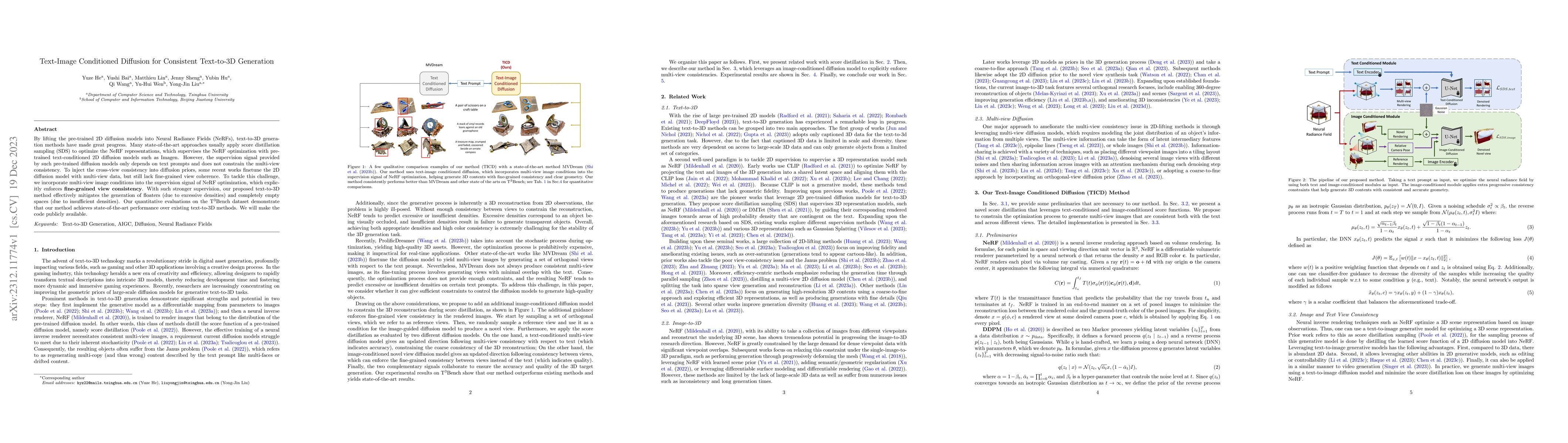 Thumbnail for Text-Image Conditioned Diffusion for Consistent Text-to-3D Generation