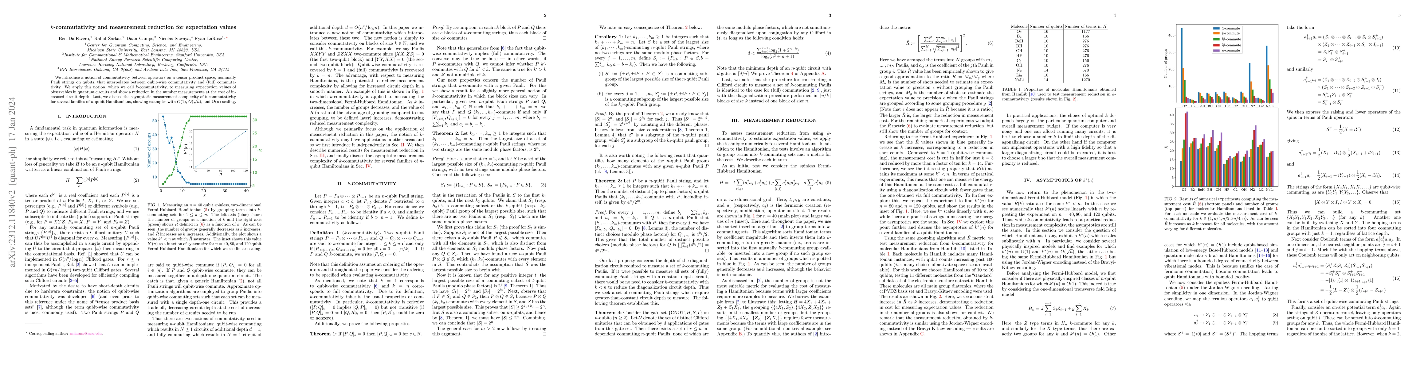 Thumbnail for $k$-commutativity and measurement reduction for expectation values