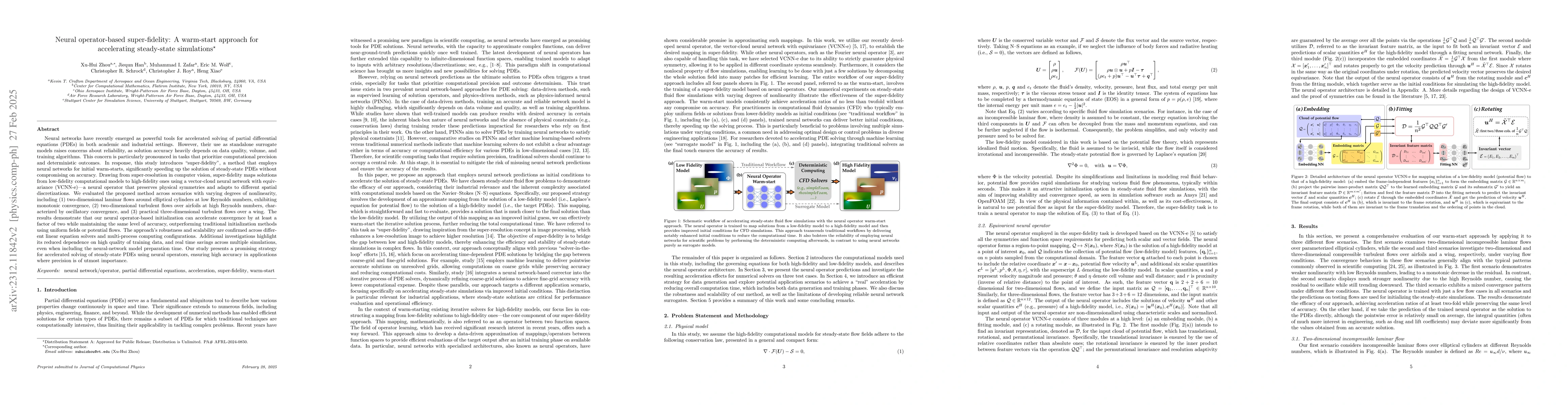 Thumbnail for Neural operator-based super-fidelity: A warm-start approach for
  accelerating steady-state simulations