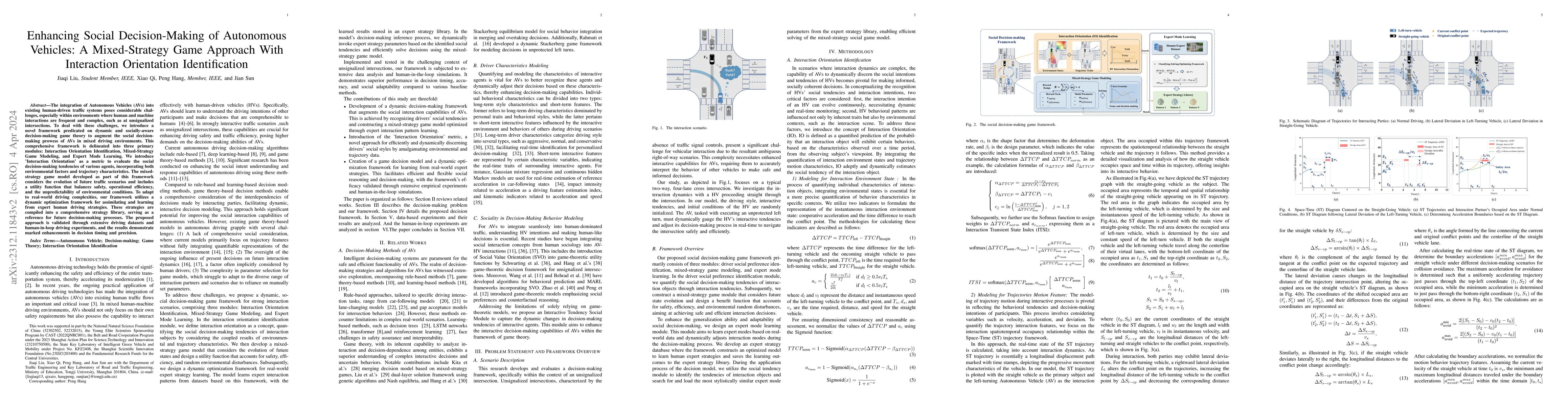 Thumbnail for Enhancing Social Decision-Making of Autonomous Vehicles: A
  Mixed-Strategy Game Approach With Interaction Orientation Identification