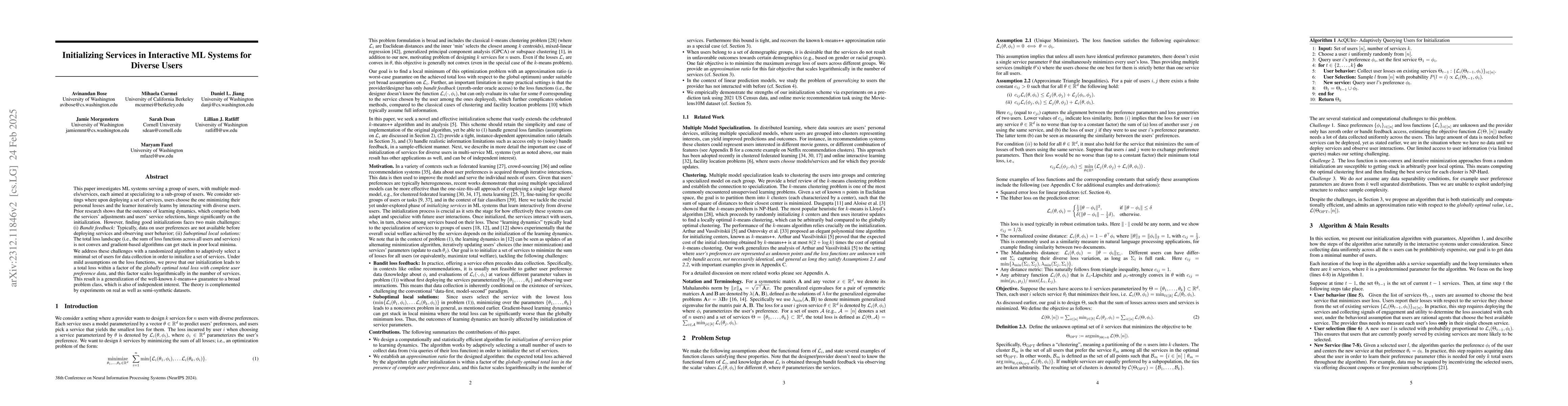Thumbnail for Initializing Services in Interactive ML Systems for Diverse Users