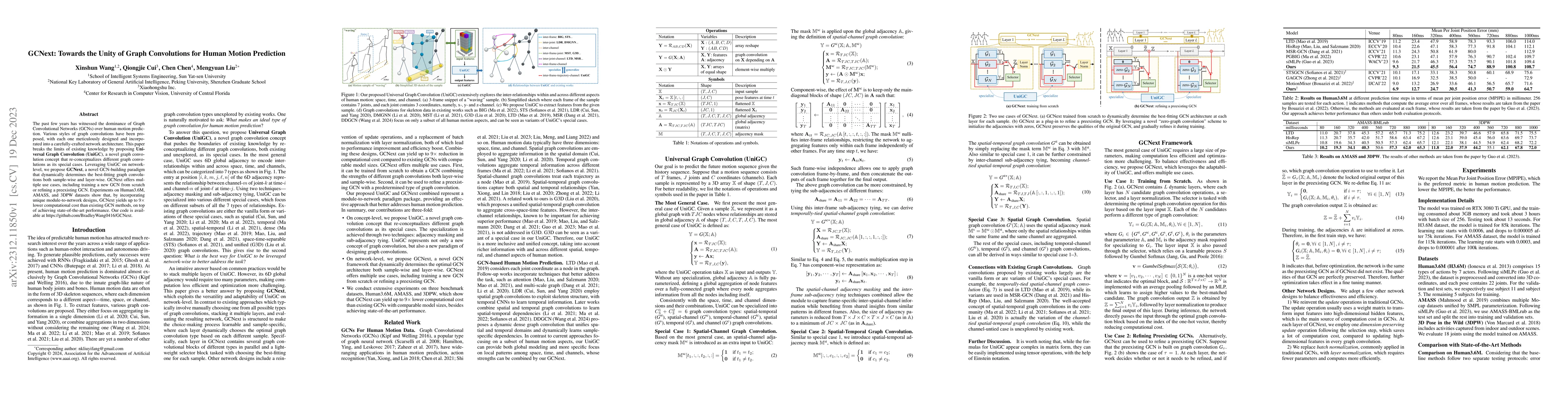 Thumbnail for GCNext: Towards the Unity of Graph Convolutions for Human Motion
  Prediction