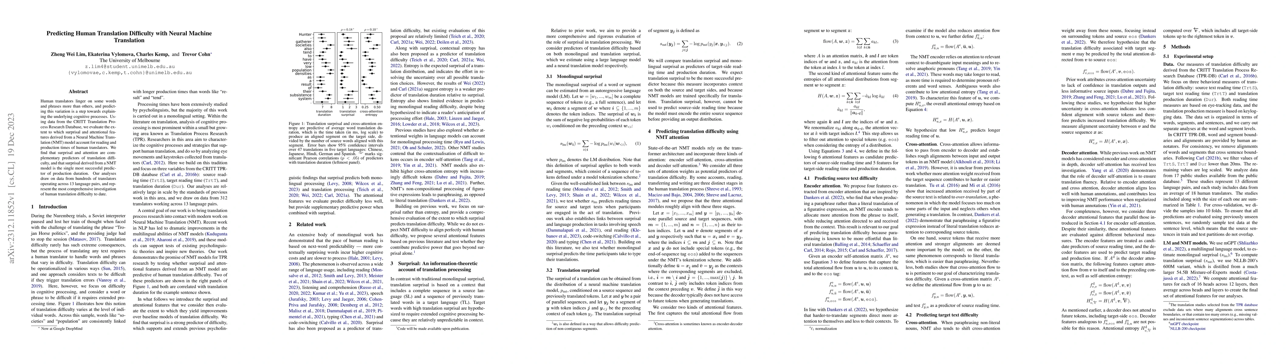 Thumbnail for Predicting Human Translation Difficulty with Neural Machine Translation