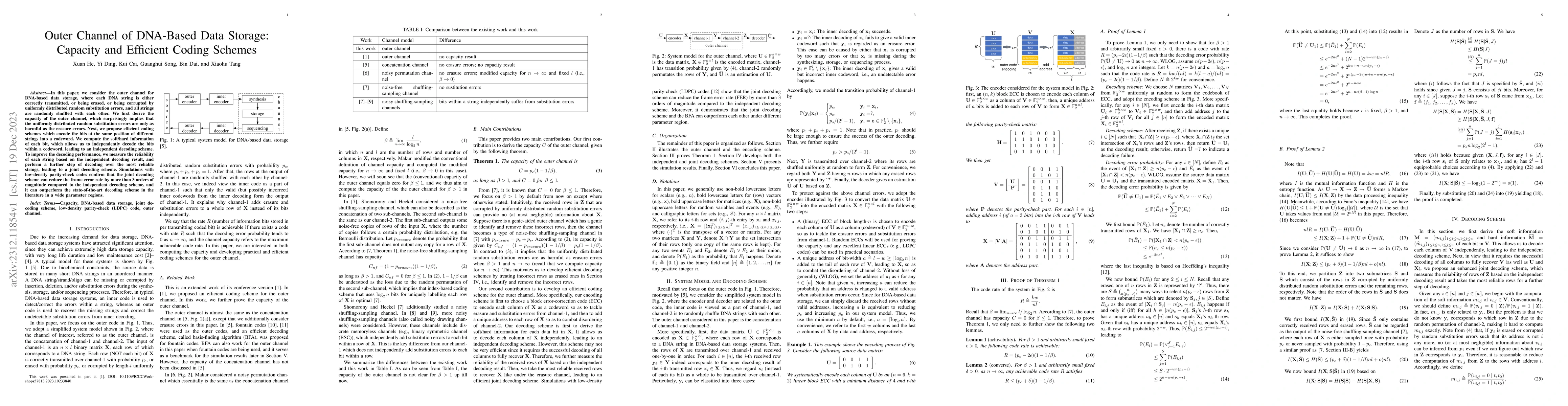 Thumbnail for Outer Channel of DNA-Based Data Storage: Capacity and Efficient Coding
  Schemes
