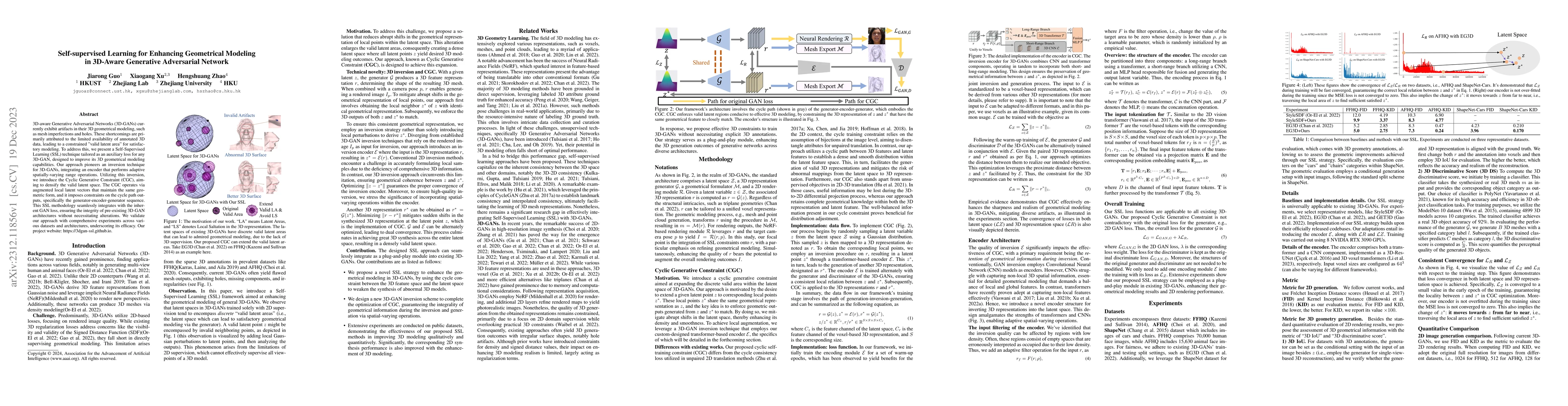Thumbnail for Self-supervised Learning for Enhancing Geometrical Modeling in 3D-Aware
  Generative Adversarial Network