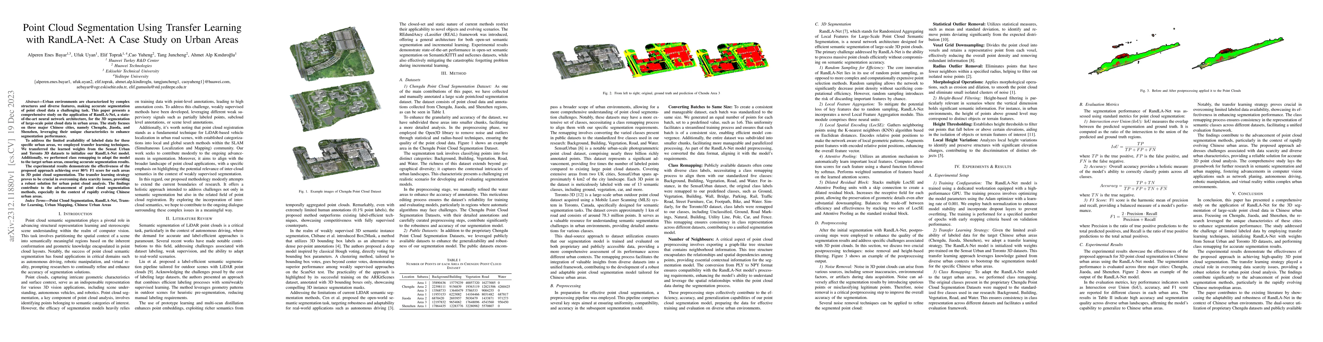 Thumbnail for Point Cloud Segmentation Using Transfer Learning with RandLA-Net: A Case
  Study on Urban Areas