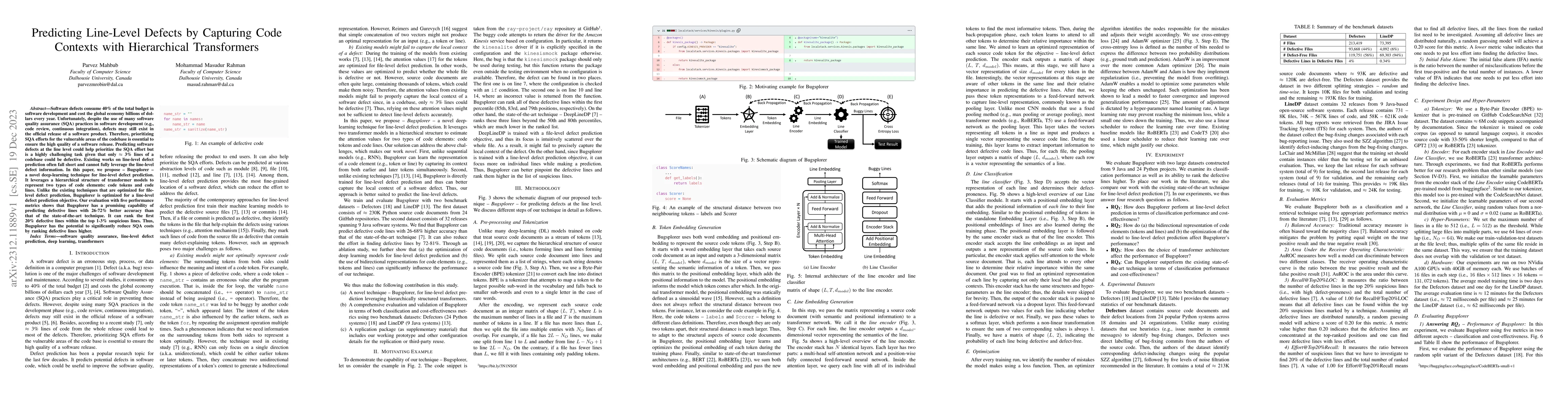 Thumbnail for Predicting Line-Level Defects by Capturing Code Contexts with
  Hierarchical Transformers
