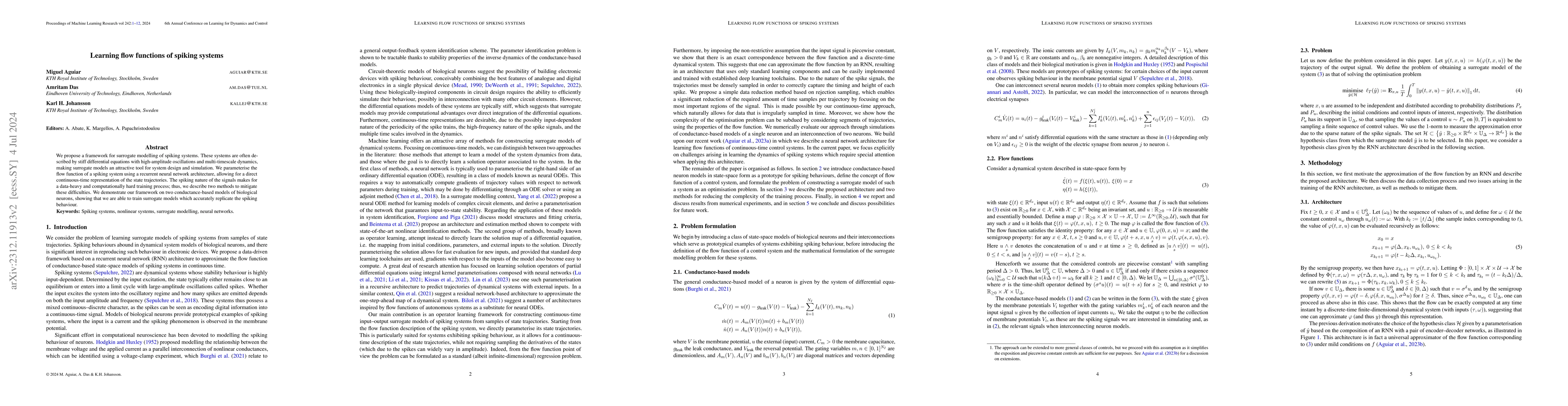 Thumbnail for Learning flow functions of spiking systems