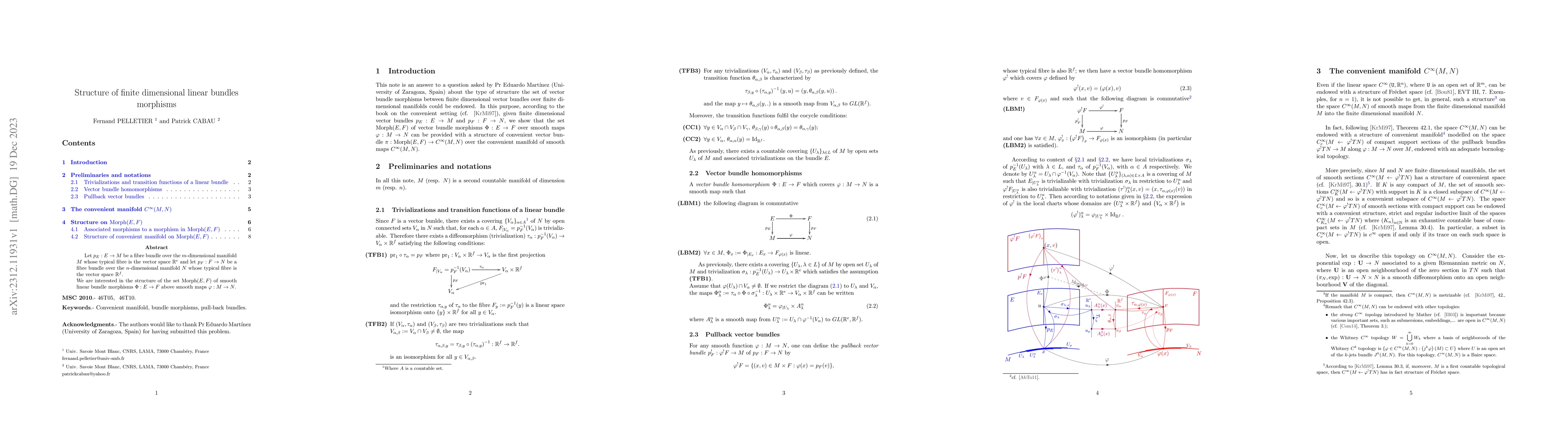 Thumbnail for Structure of finite dimensional linear bundles morphisms
