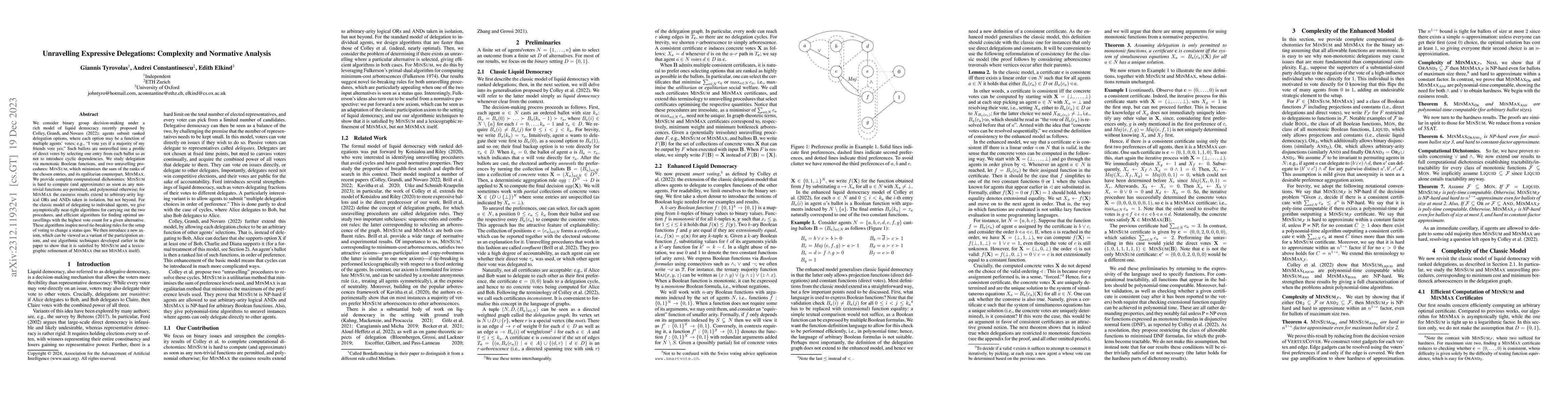 Thumbnail for Unravelling Expressive Delegations: Complexity and Normative Analysis