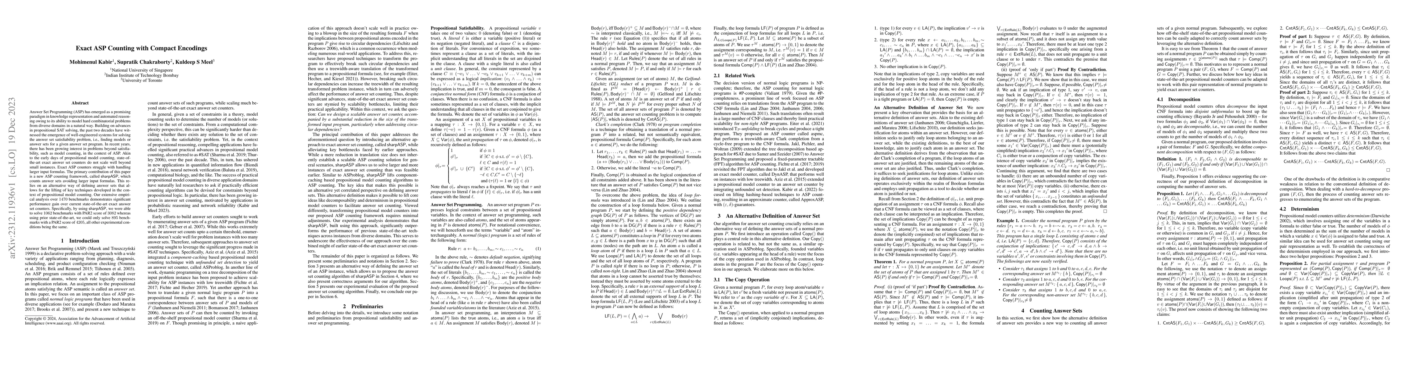 Thumbnail for Exact ASP Counting with Compact Encodings