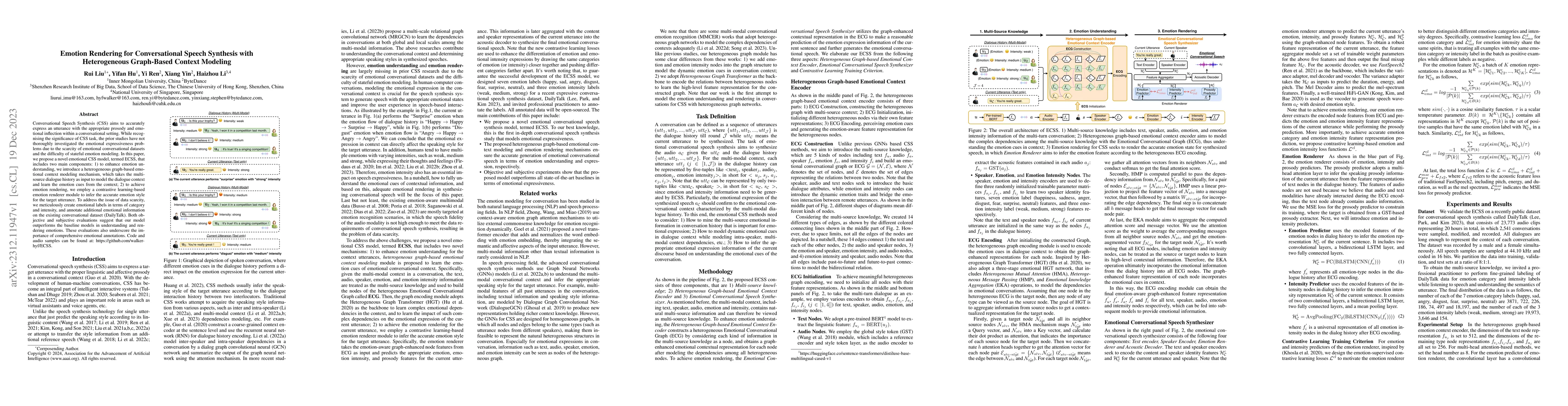 Thumbnail for Emotion Rendering for Conversational Speech Synthesis with Heterogeneous
  Graph-Based Context Modeling