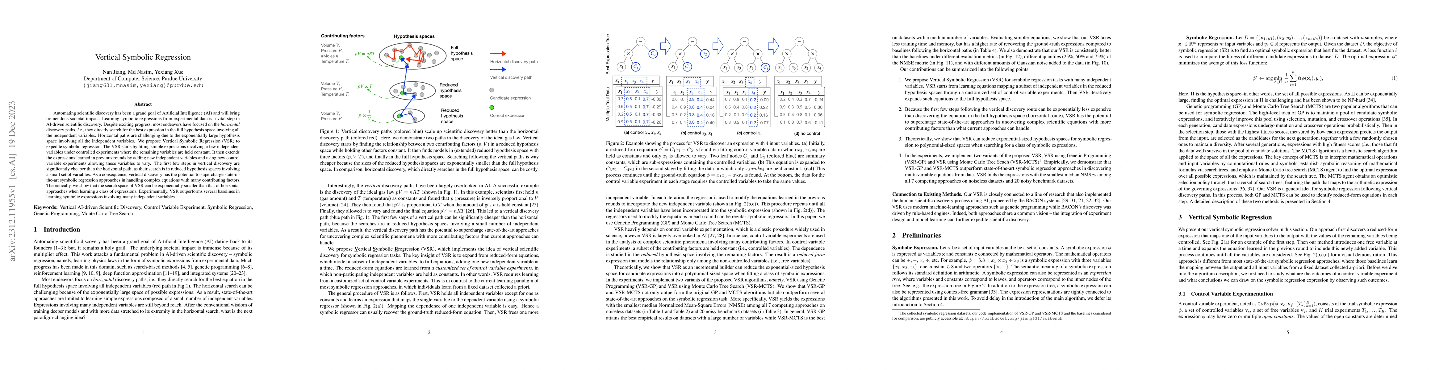 Thumbnail for Vertical Symbolic Regression