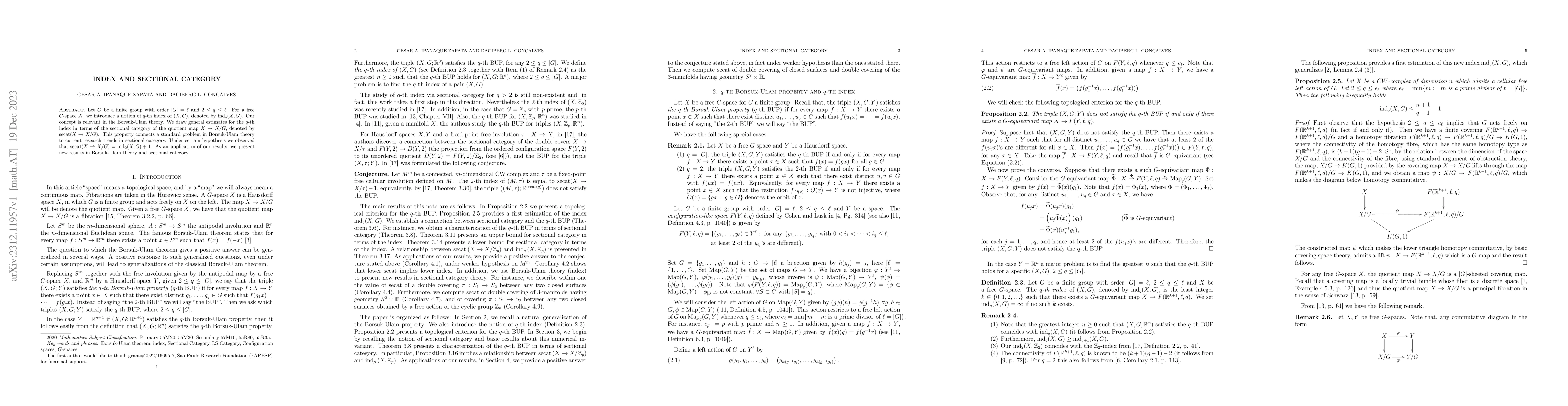 Thumbnail for Index and Sectional Category