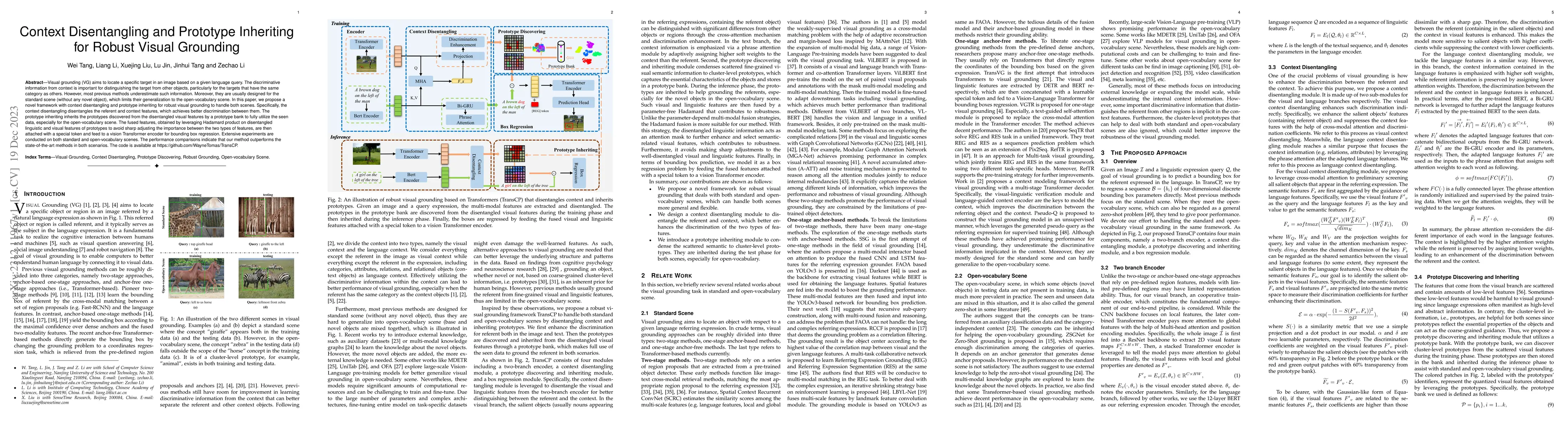 Thumbnail for Context Disentangling and Prototype Inheriting for Robust Visual
  Grounding