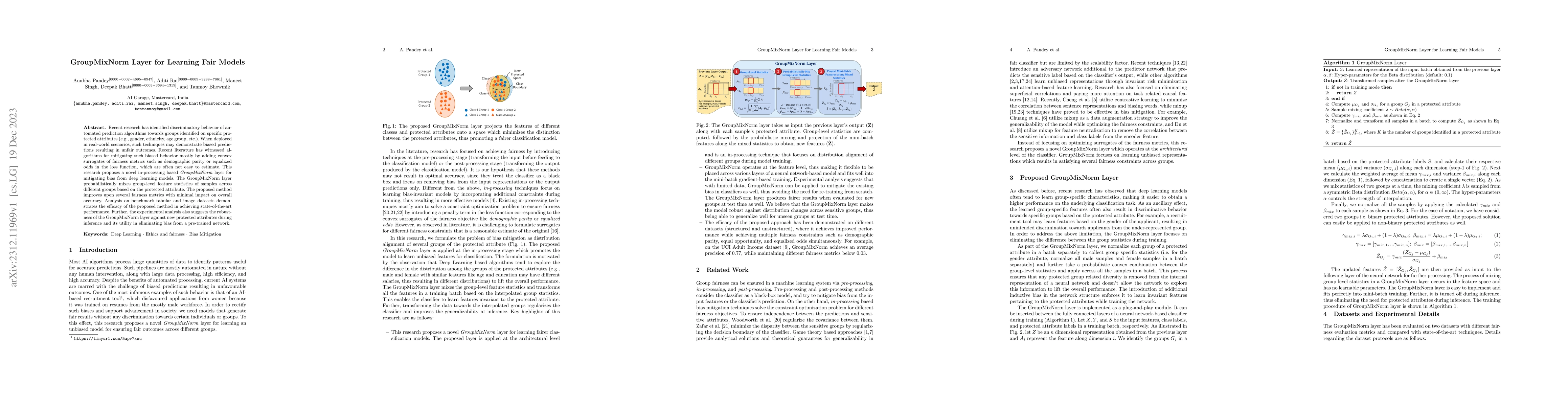 Thumbnail for GroupMixNorm Layer for Learning Fair Models