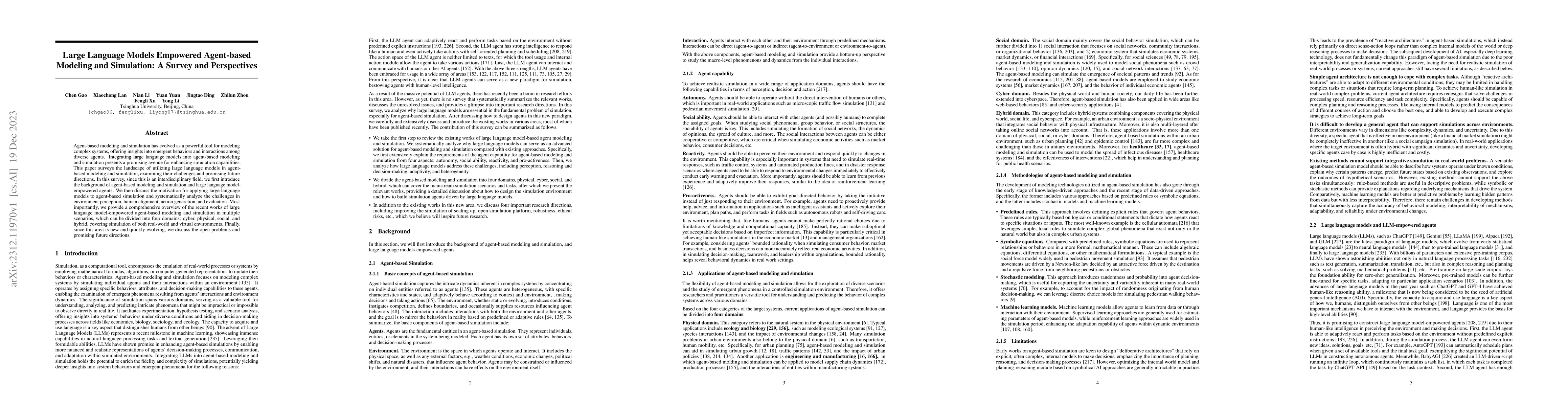 Thumbnail for Large Language Models Empowered Agent-based Modeling and Simulation: A
  Survey and Perspectives