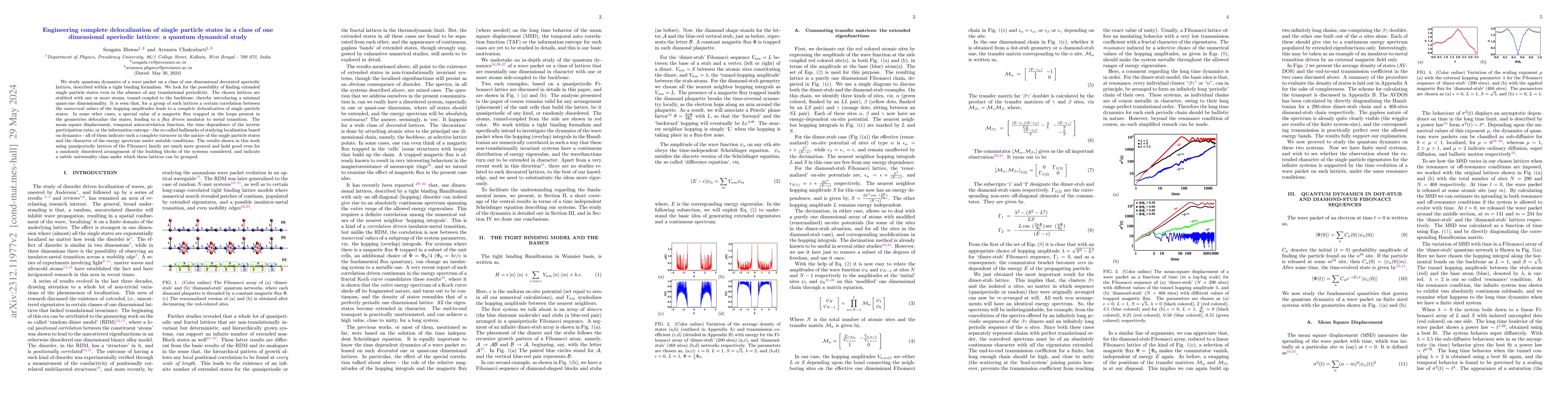 Thumbnail for Engineering complete delocalization of single particle states in a class
  of one dimensional aperiodic lattices: a quantum dynamical study