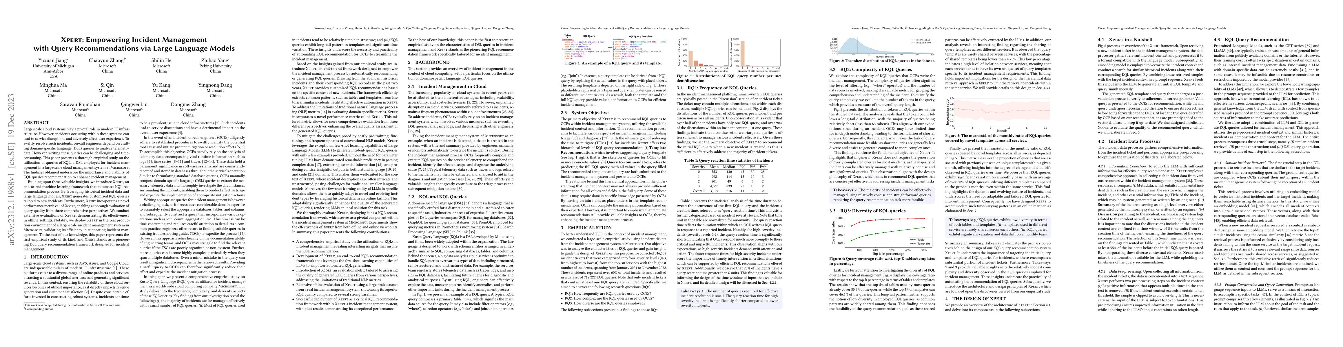 Thumbnail for Xpert: Empowering Incident Management with Query Recommendations via
  Large Language Models