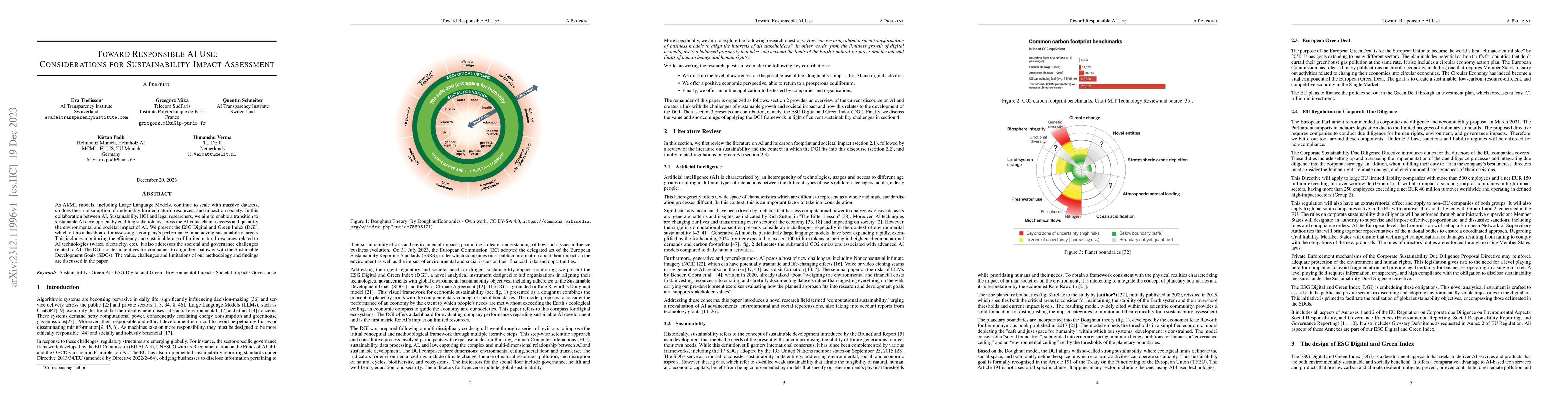 Thumbnail for Toward Responsible AI Use: Considerations for Sustainability Impact
  Assessment