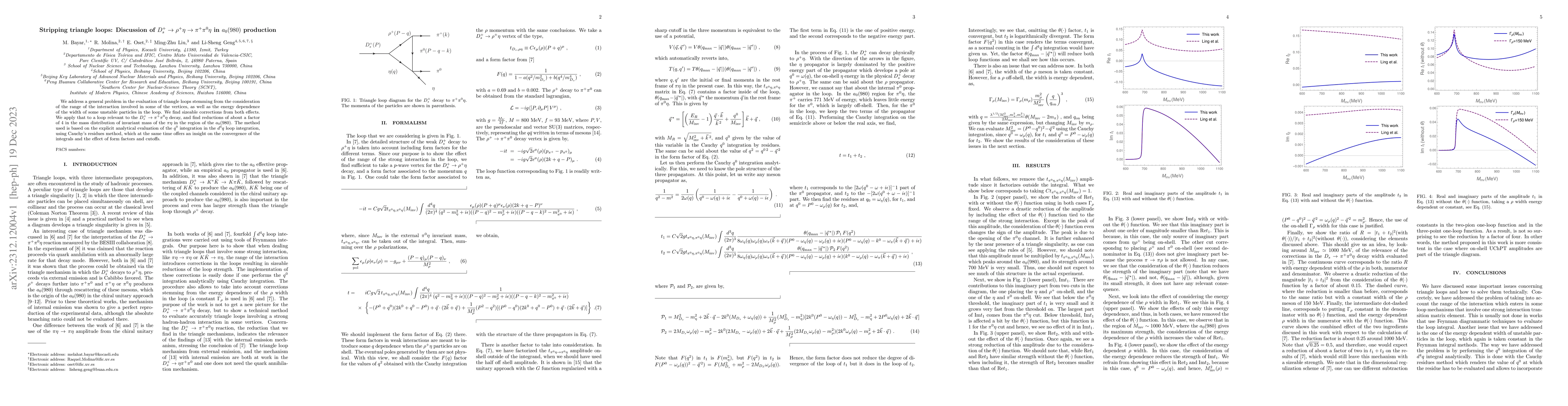 Thumbnail for Stripping triangle loops: Discussion of $D_s^+\to \rho^+\eta\to
  \pi^+\pi^0\eta$ in $a_0(980)$ production