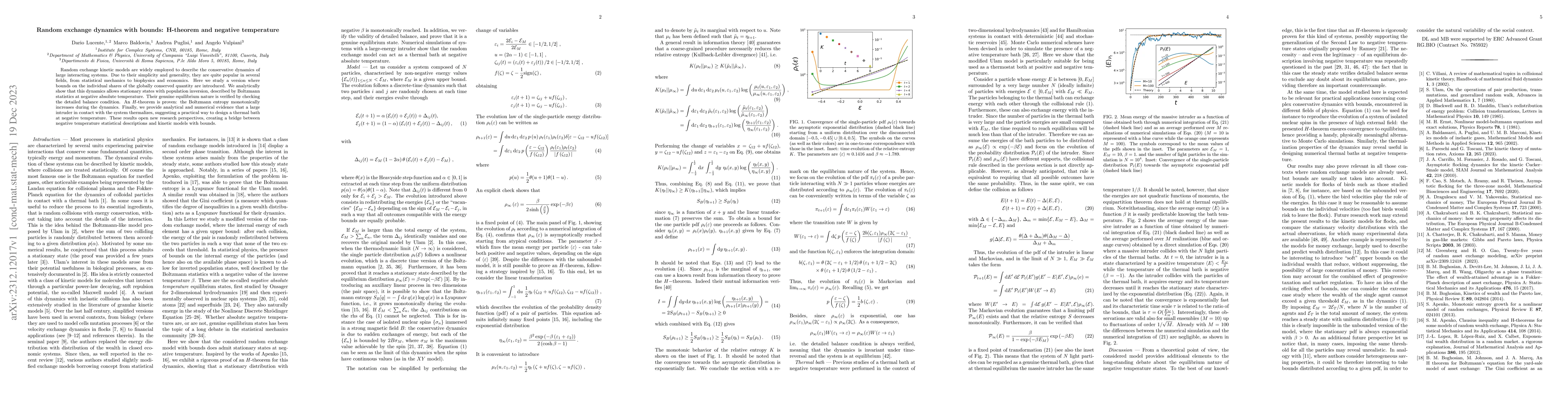 Thumbnail for Random exchange dynamics with bounds: H-theorem and negative temperature