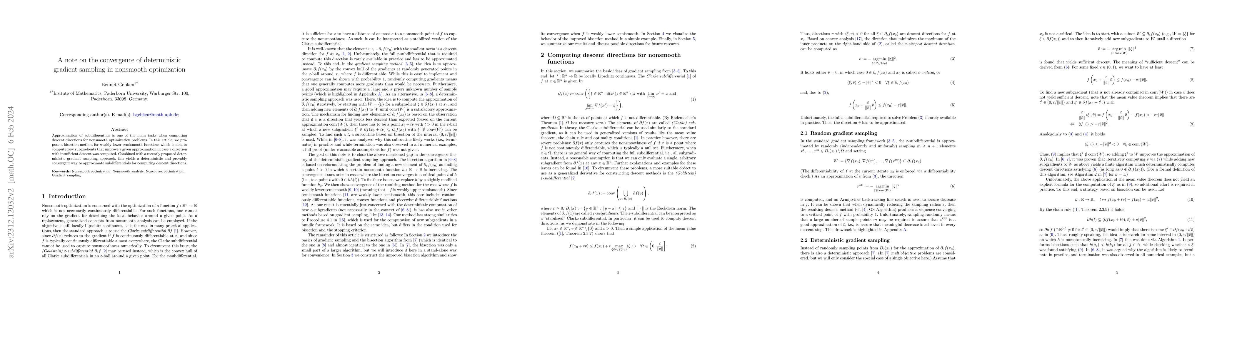 Thumbnail for A note on the convergence of deterministic gradient sampling in
  nonsmooth optimization