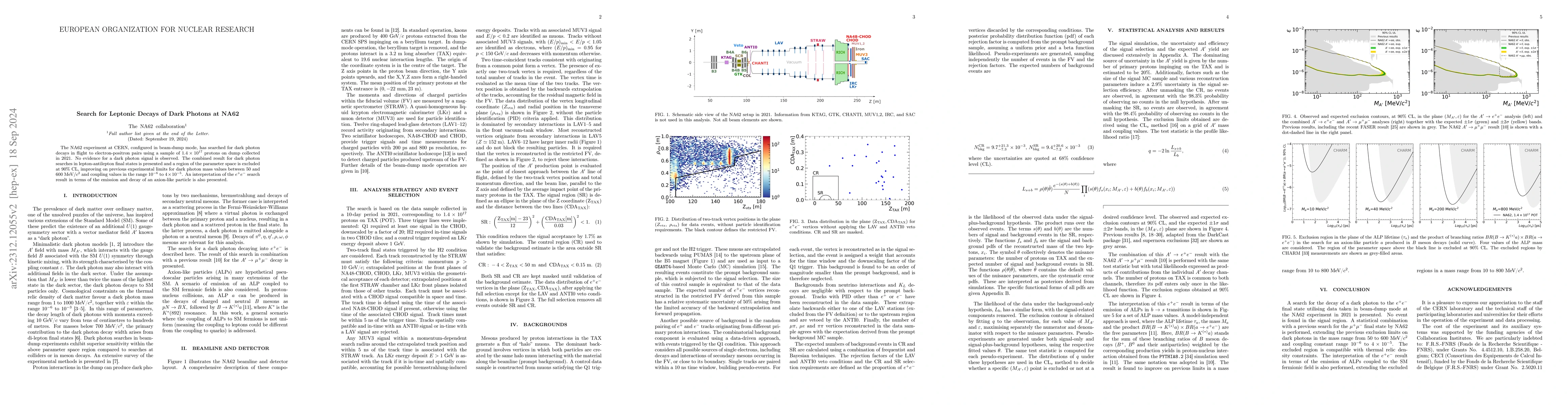 Thumbnail for Search for leptonic decays of the dark photon at NA62