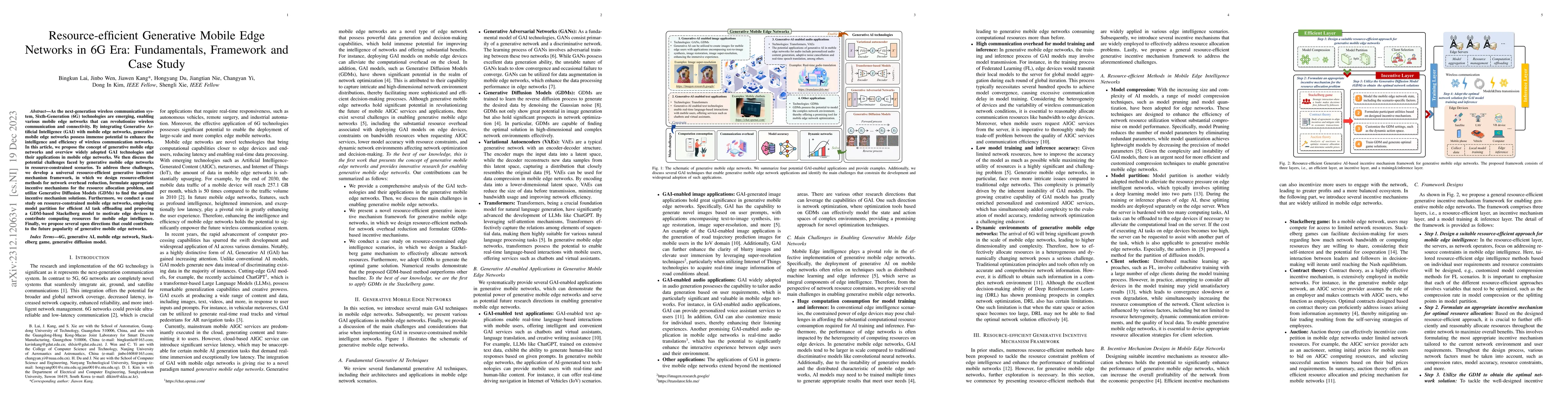 Thumbnail for Resource-efficient Generative Mobile Edge Networks in 6G Era:
  Fundamentals, Framework and Case Study