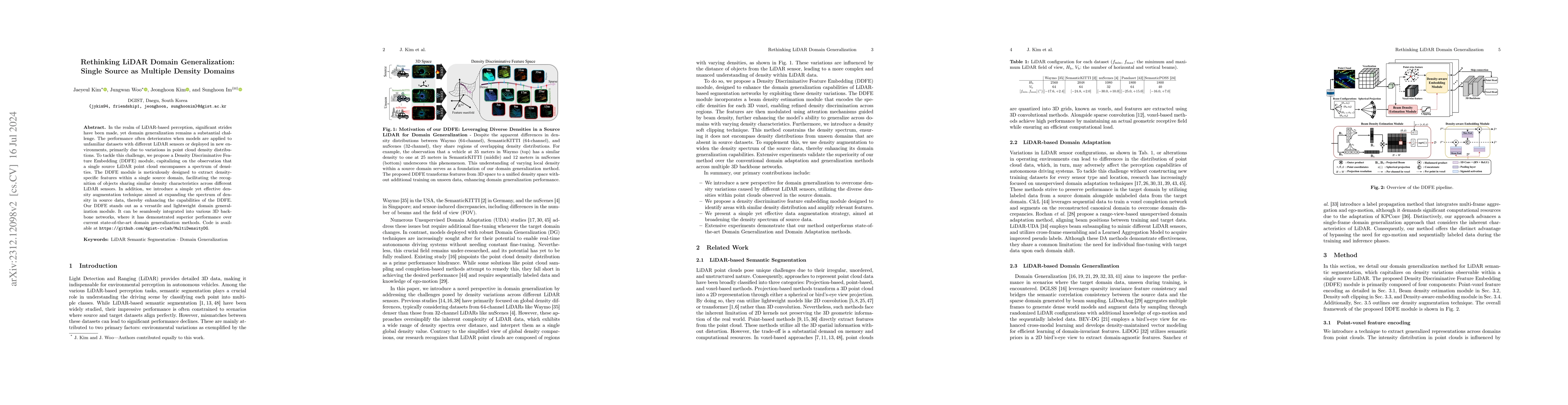 Thumbnail for Rethinking LiDAR Domain Generalization: Single Source as Multiple
  Density Domains