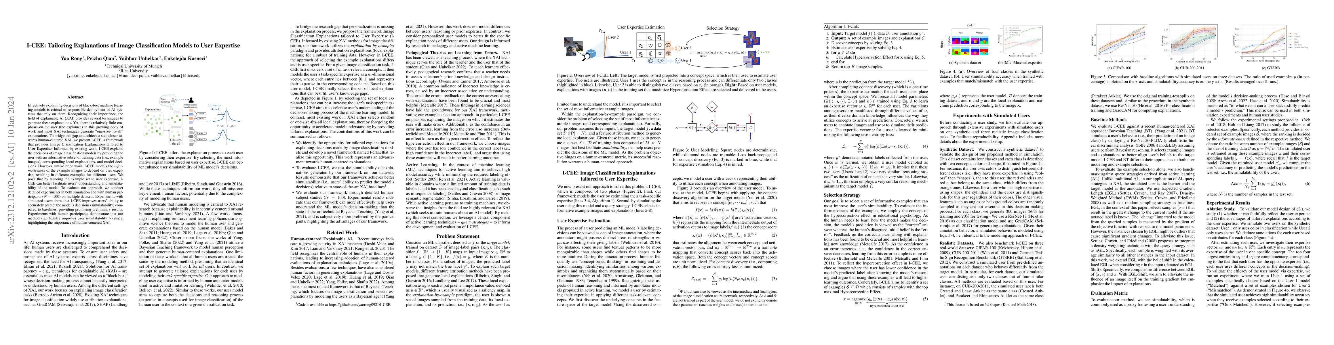 Thumbnail for I-CEE: Tailoring Explanations of Image Classification Models to User
  Expertise