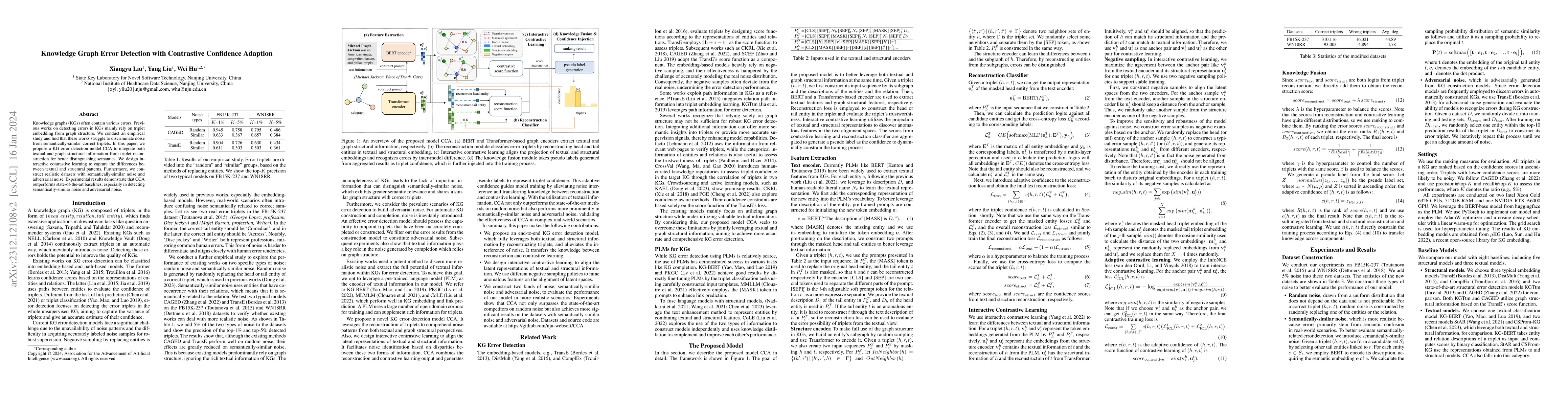 Thumbnail for Knowledge Graph Error Detection with Contrastive Confidence Adaption