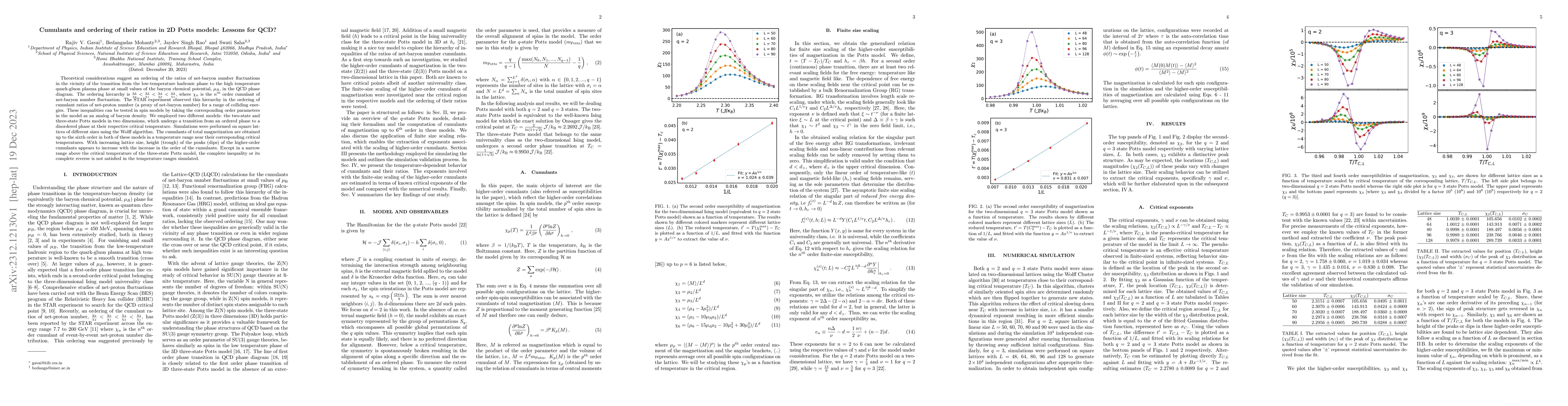Thumbnail for Cumulants and ordering of their ratios in 2D Potts models: Lessons for
  QCD?