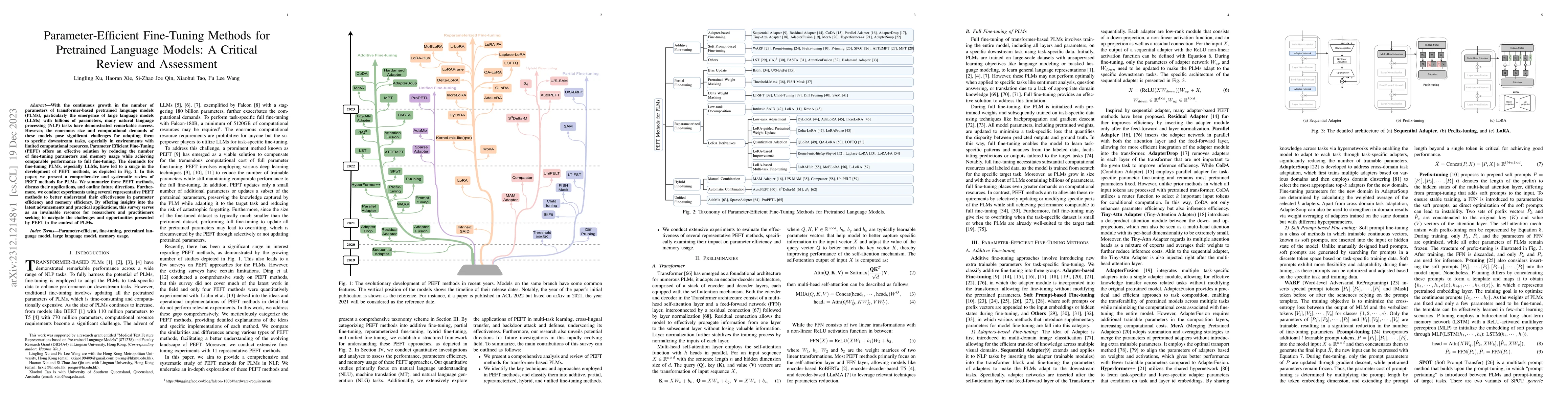 Thumbnail for Parameter-Efficient Fine-Tuning Methods for Pretrained Language Models:
  A Critical Review and Assessment