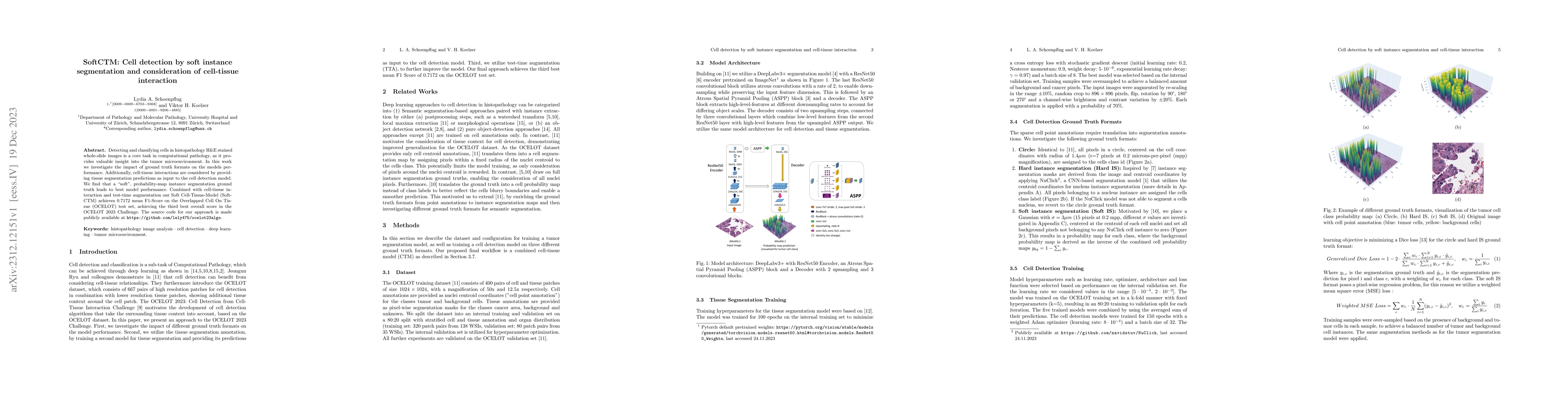 Thumbnail for SoftCTM: Cell detection by soft instance segmentation and consideration
  of cell-tissue interaction