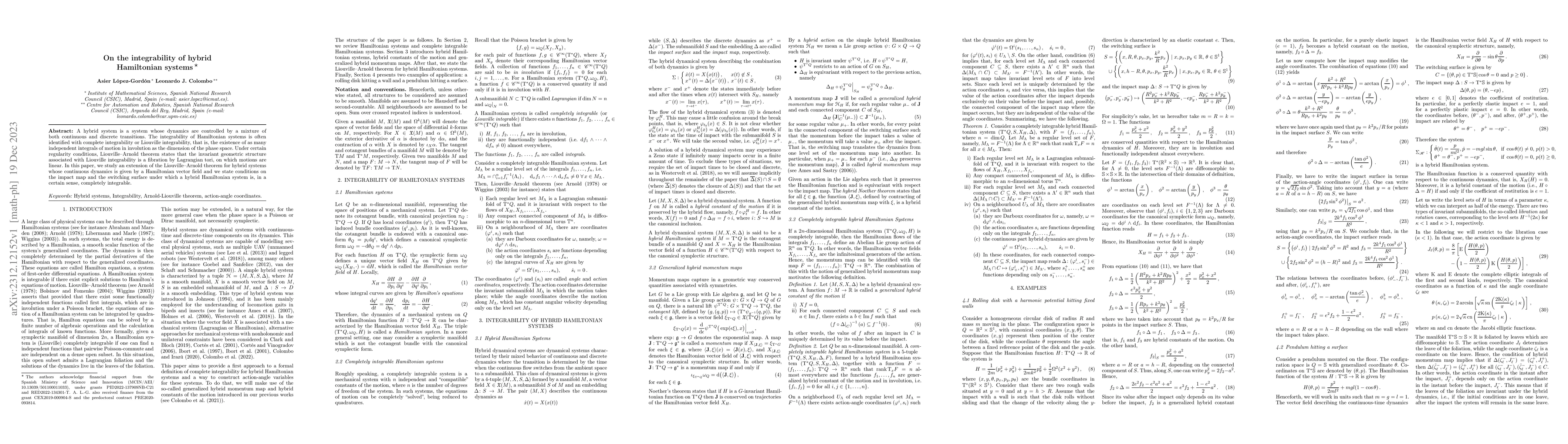 Thumbnail for On the integrability of hybrid Hamiltonian systems