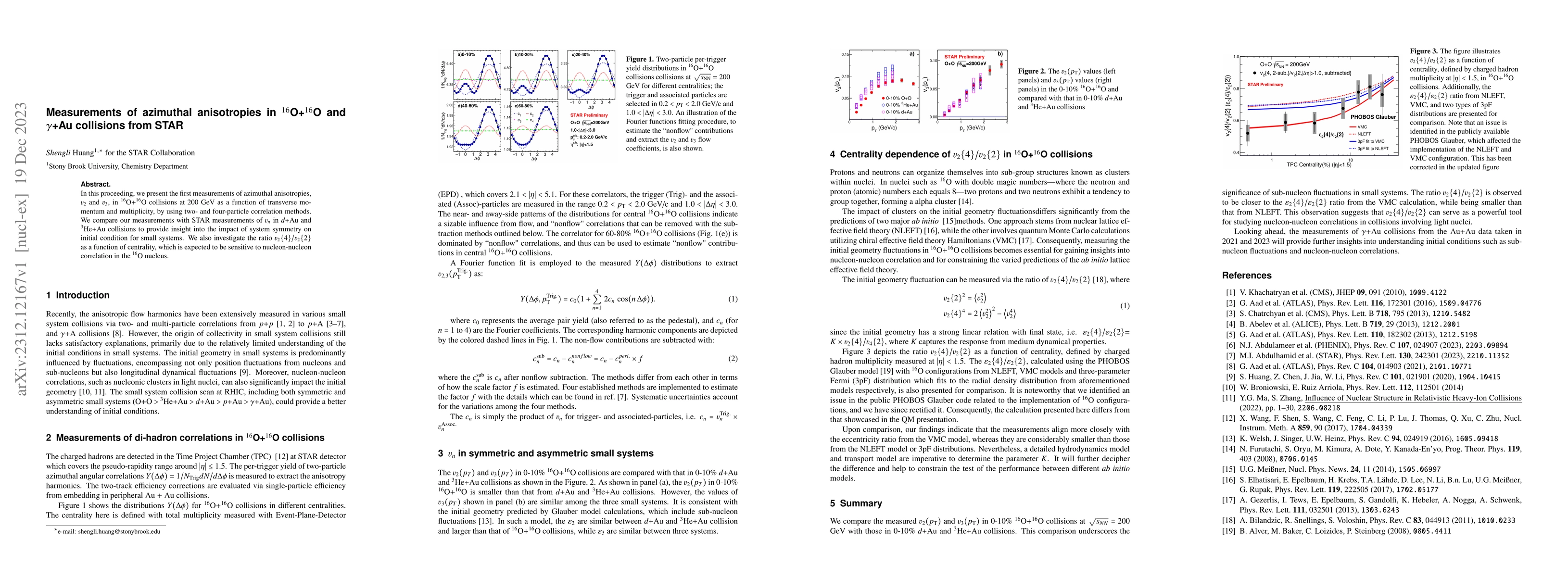 Thumbnail for Measurements of azimuthal anisotropies in $^{16}$O+$^{16}$O and
  $\gamma$+Au collisions from STAR