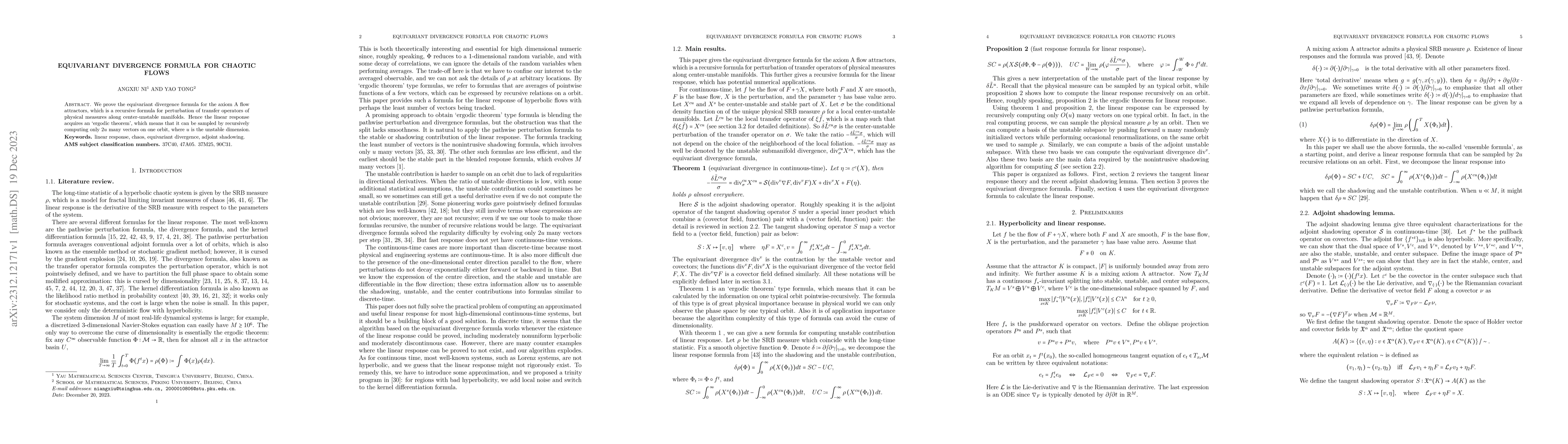 Thumbnail for Equivariant divergence formula for chaotic flows