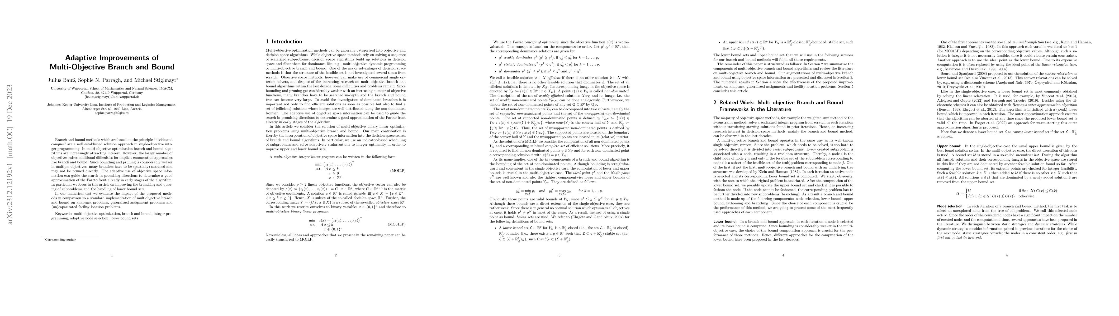Thumbnail for Adaptive Improvements of Multi-Objective Branch and Bound