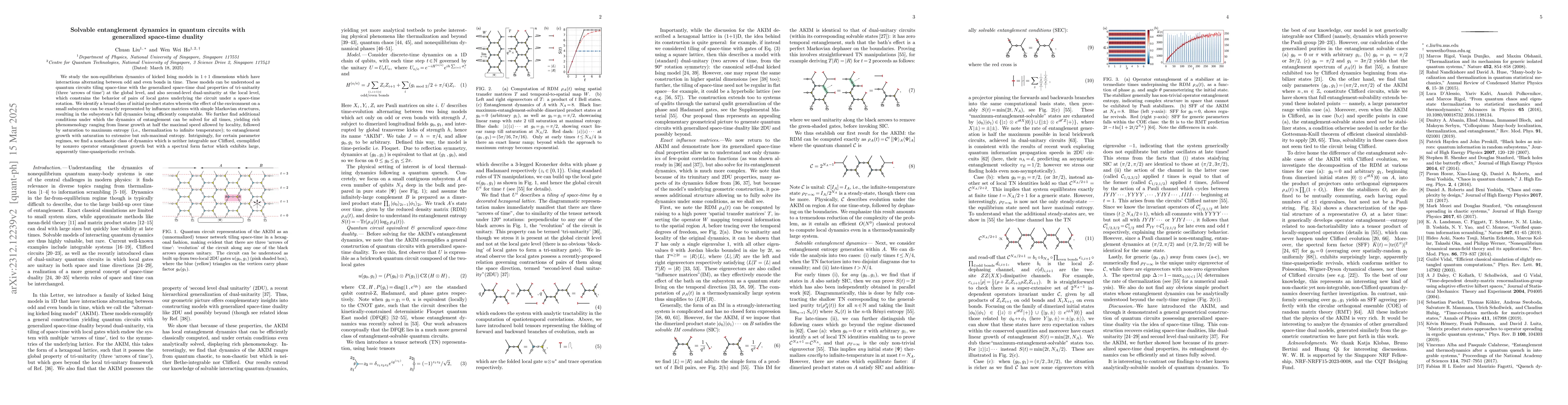 Thumbnail for Solvable entanglement dynamics in quantum circuits with generalized dual
  unitarity