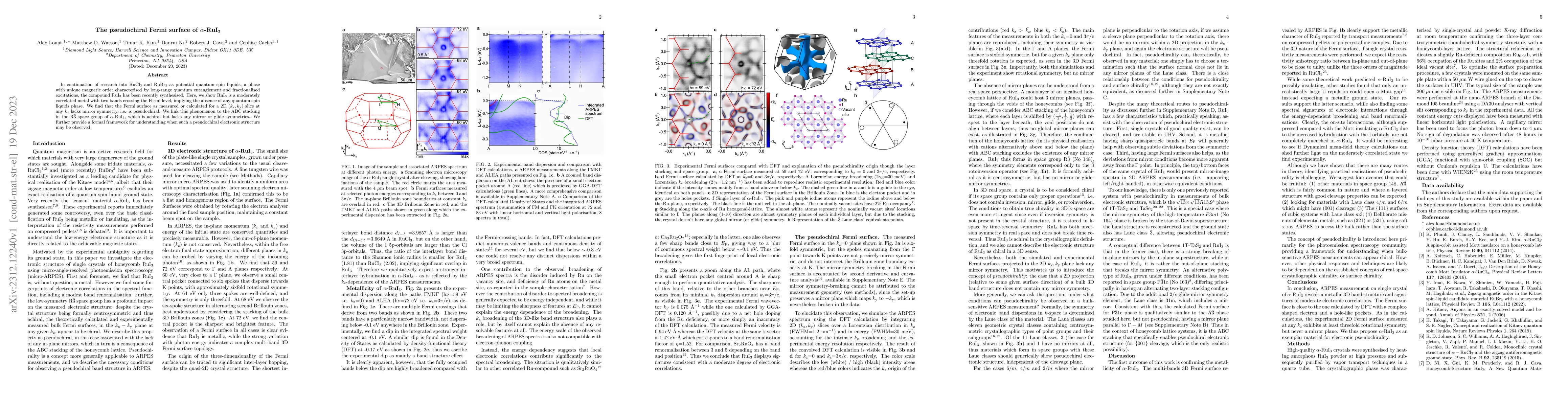Thumbnail for The pseudochiral Fermi surface of $\alpha$-RuI$_3$