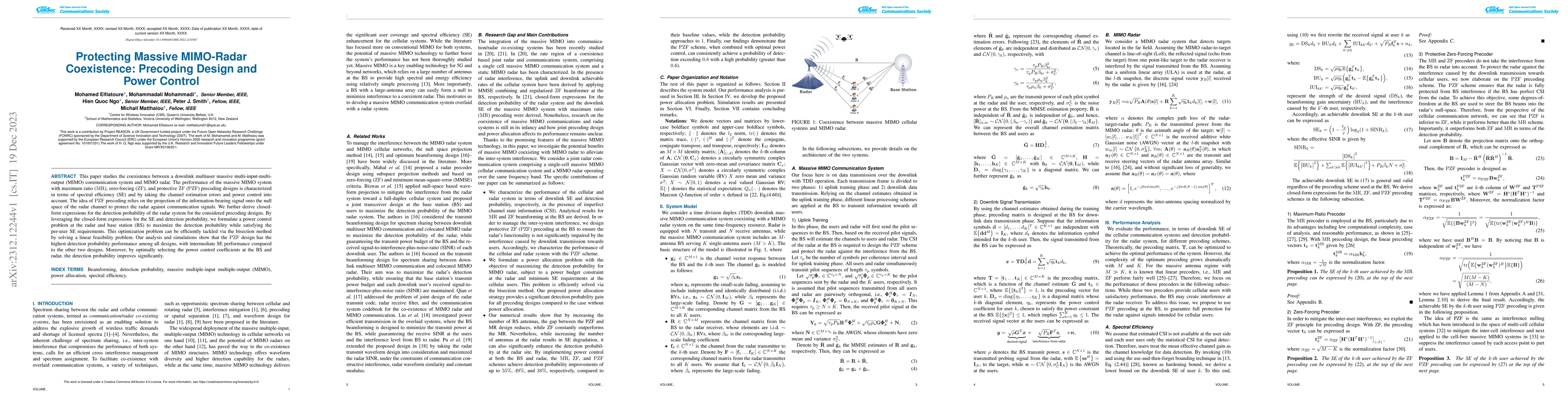Thumbnail for Protecting Massive MIMO-Radar Coexistence: Precoding Design and Power
  Control