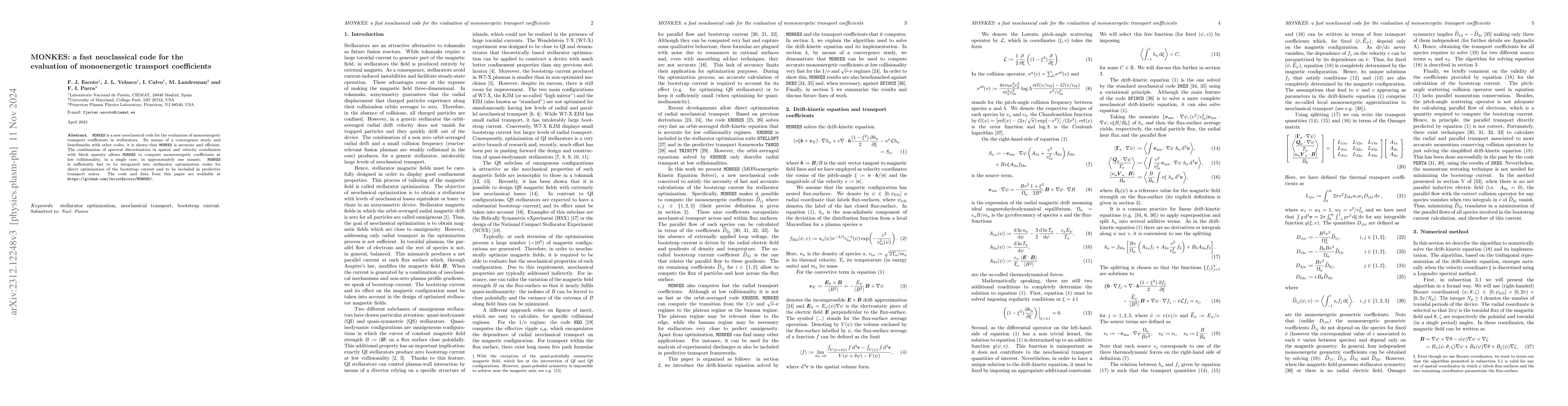 Thumbnail for MONKES: a fast neoclassical code for the evaluation of monoenergetic
  transport coefficients