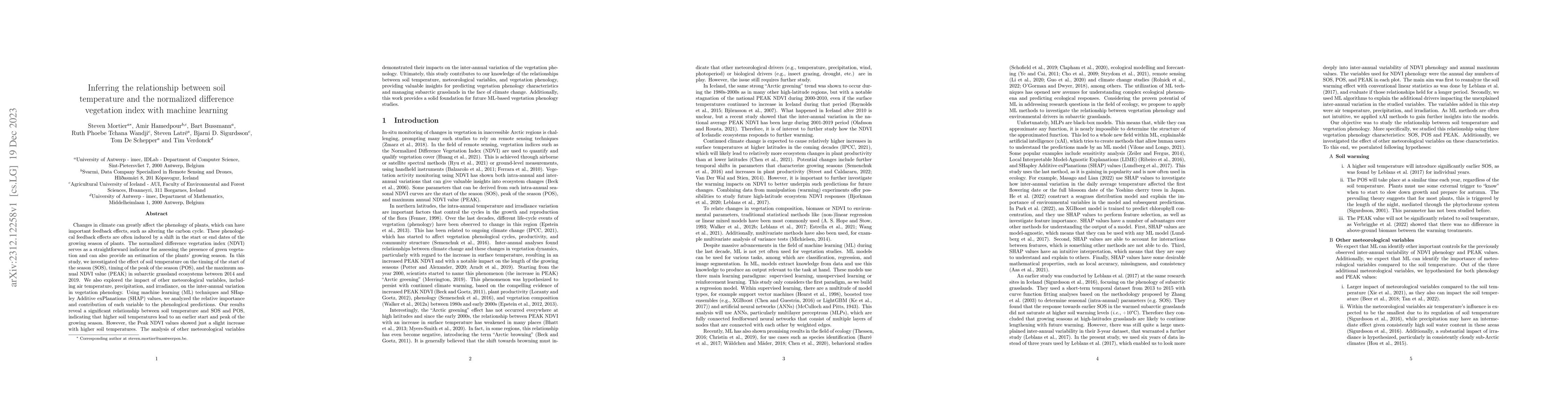 Thumbnail for Inferring the relationship between soil temperature and the normalized
  difference vegetation index with machine learning