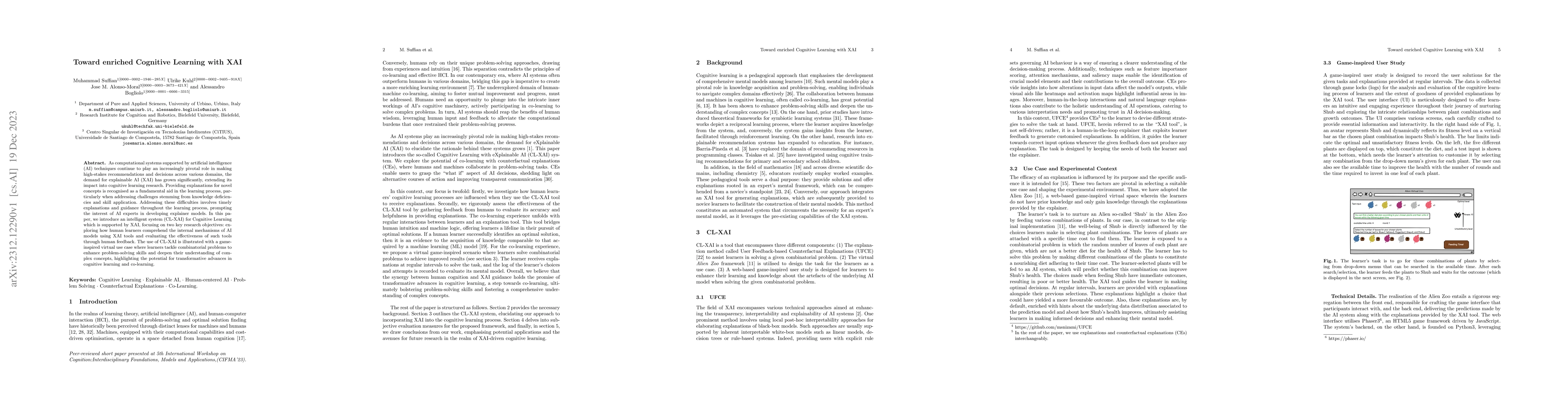 Thumbnail for Toward enriched Cognitive Learning with XAI